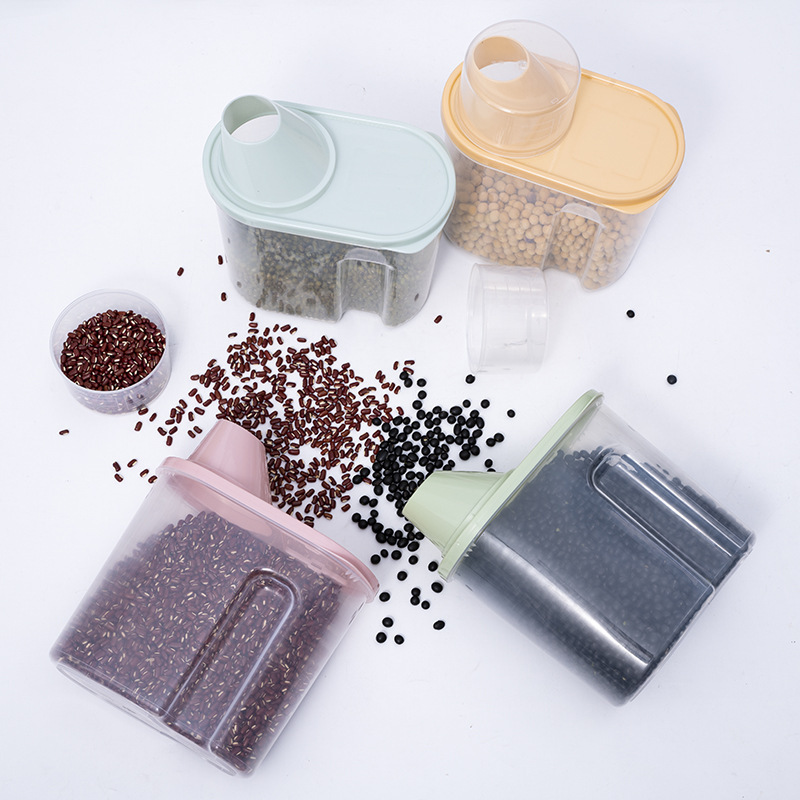 穀物保存瓶キッチン穀物保存瓶透明米バケツ保存瓶プラスチック密封瓶保存瓶|undefined