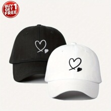N 36283 Double Heart Embroidered Baseball Cap ˫���Ĵ����