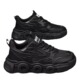  running, anti slip, thick soled, elevated, pure black, dad trendy shoes