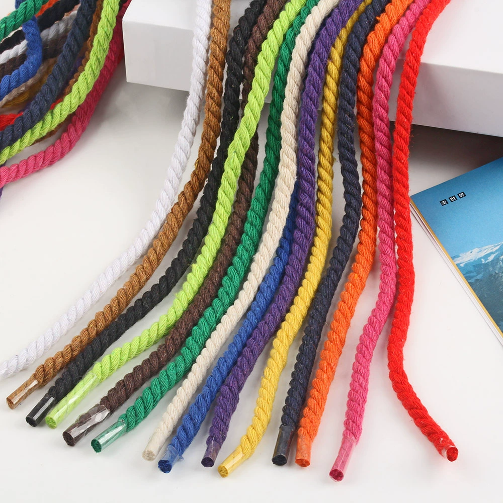 Заводская багажная веревка DIY Ручная Веревка для штор хлопковая веревка толщиной 5 мм цвет три нити хлопковой веревки