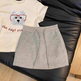 辣妹包臀半身裙女童夏季卫衣裙韩系女孩高腰显瘦外穿休闲运动短裙