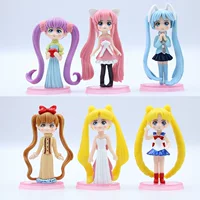 [6款美女战士玩具手办 卡通冰月公仔模型烘焙装饰蛋糕摆件带底座]