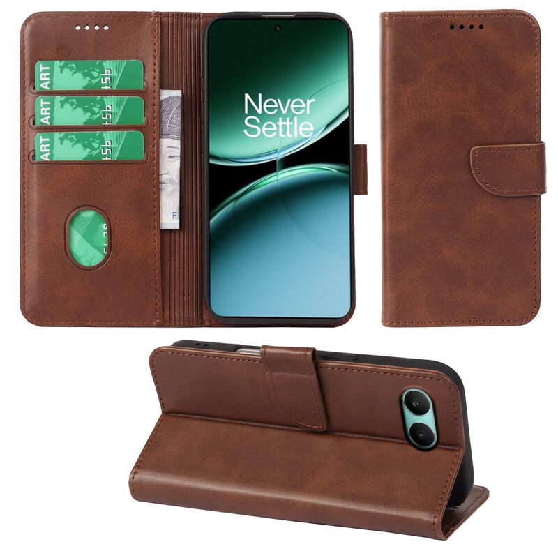 For one plus Nord 4 mobile phone leather case Oneplus 13R/Ace 5 calfskin flip mobile phone protective case