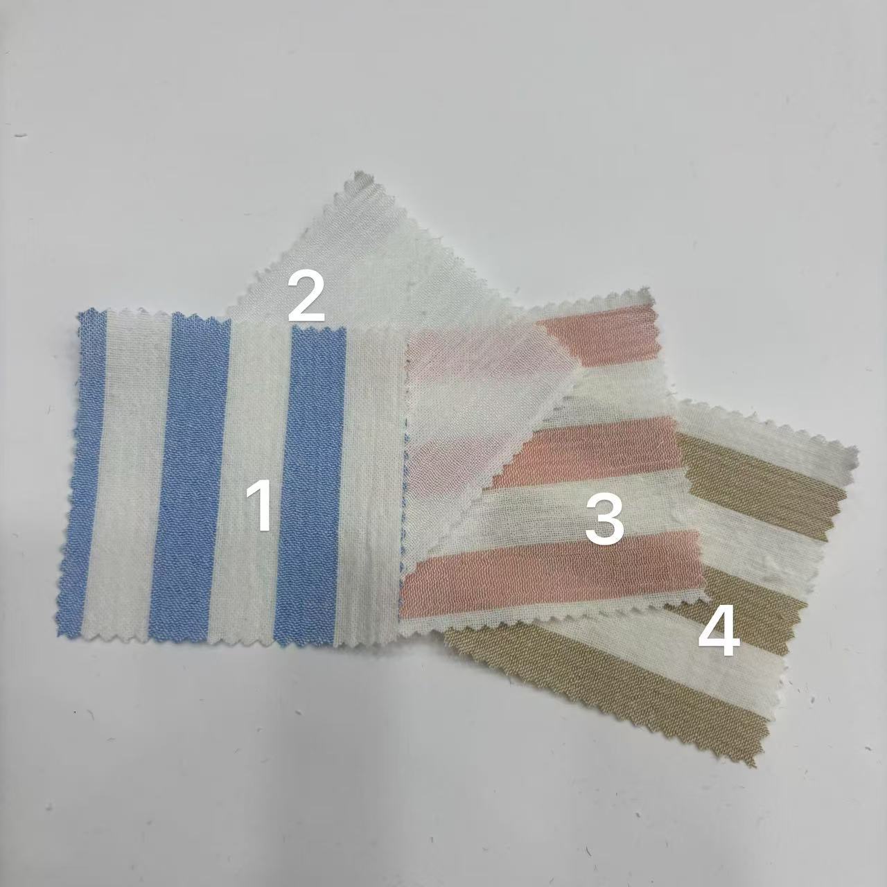 春夏泡泡皱衬衫条子包包款条纹连衣裙防晒衣吊带衫童装睡衣布料