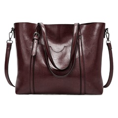 2023新型ファッション欧米の女性カバンファッション油蝋皮手提げトートバッグシンプル女性ショルダーバッグ