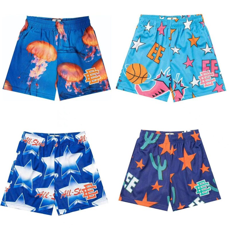 American-style sports shorts for men and women, fitness summer quarter-length shorts, mesh breathable loose quick-dry knee-length couple shorts American-style sports shorts for men and women, fitness summer quarter-length shorts, mesh breathable loose quick-dry knee-length couple shorts