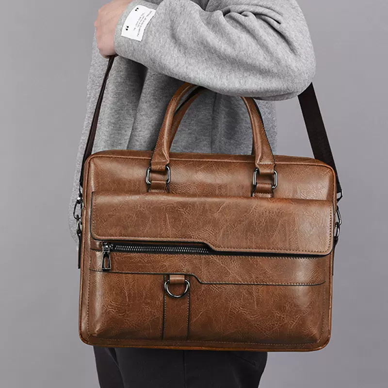 新款复古男包公文包 同款男士商务手提包电脑包斜挎包包跨境