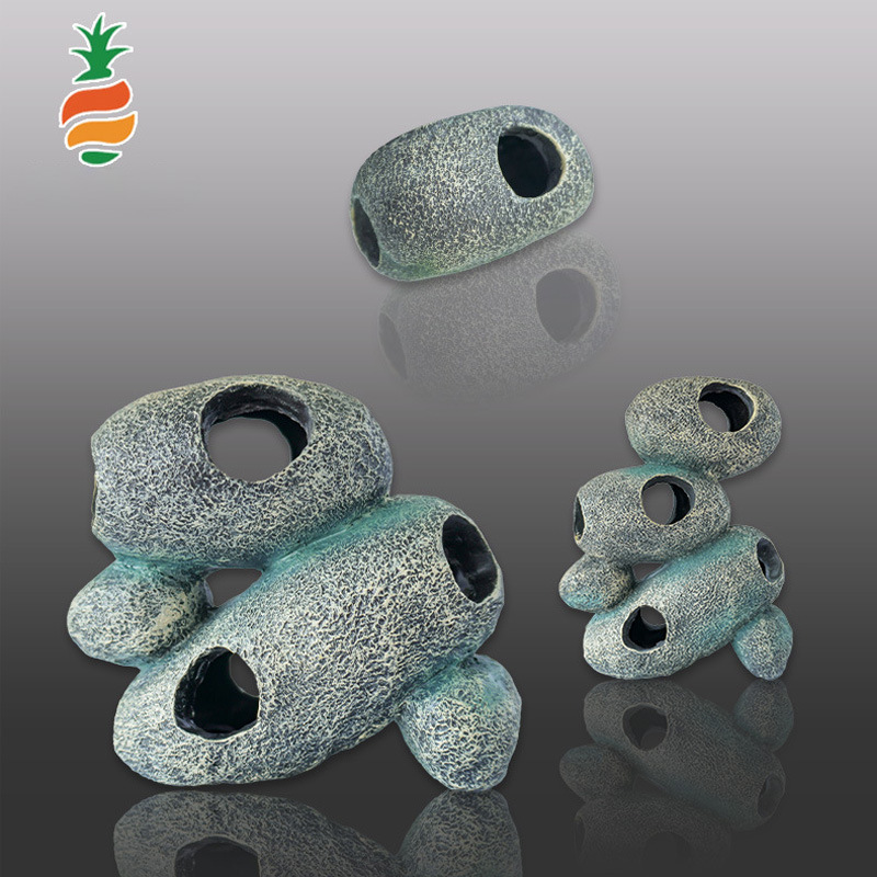 Pecera paisajismo mini loro peces escondite agujero decoración de resina acuario escondite casa cíclidos cría de peces olla Camarón casa