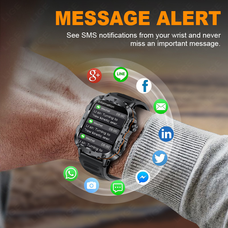 Men's Bluetooth Smartwatch With Heart Rate And Blood Oxygen Monitoring Multi Sports Watch Waterproof Fitness Tracker Touchscreen Watch_voghion.com