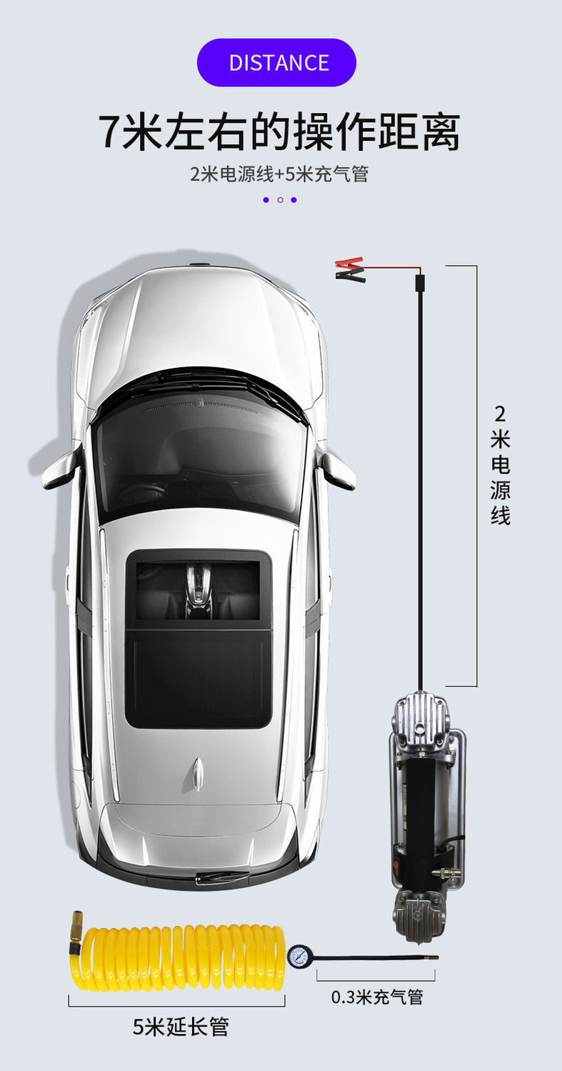 Jomu Car Air Pump Double-cylinder High-voltage High-power 12v Agricultural Car Large Off-road MPV Truck Air Pump