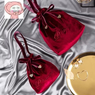 Dutch flannel smooth soft drawstring beam dustproof cosmetic brush packaging bag can be added logo size factory wholesale