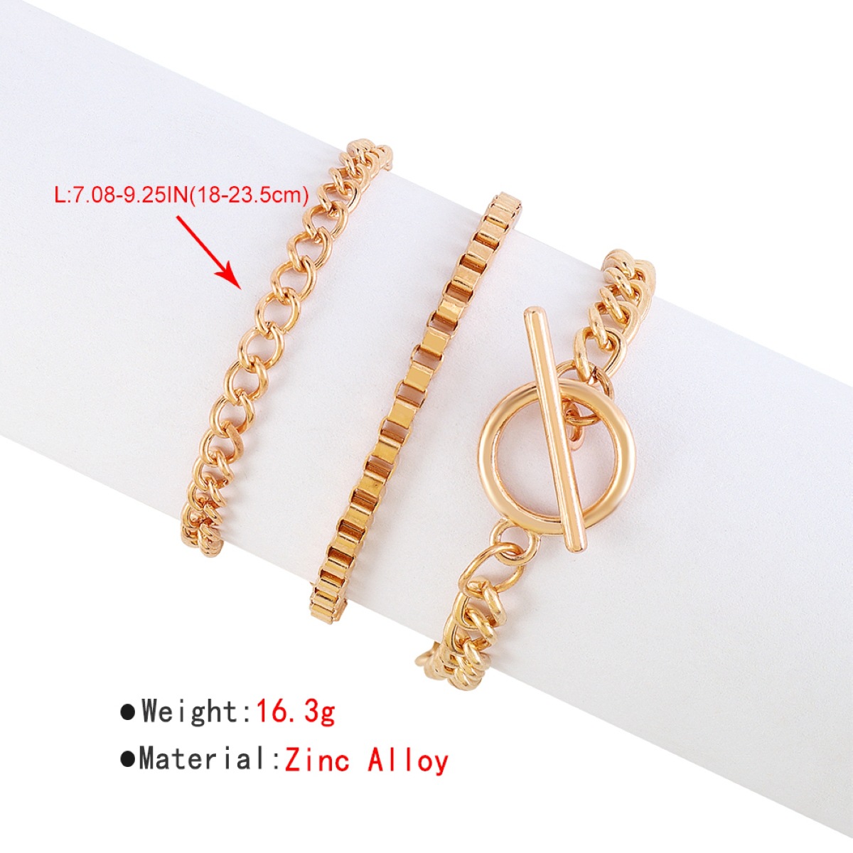 Fashion Simple Metallic Geometric Ot Buckle Hip Hop Women Alloy Bracelet display picture 3