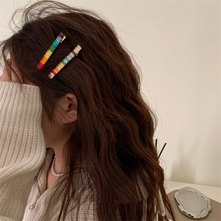 Simple Style Color Block Alloy Plating Inlay Artificial Gemstones Hair Clip display picture 1