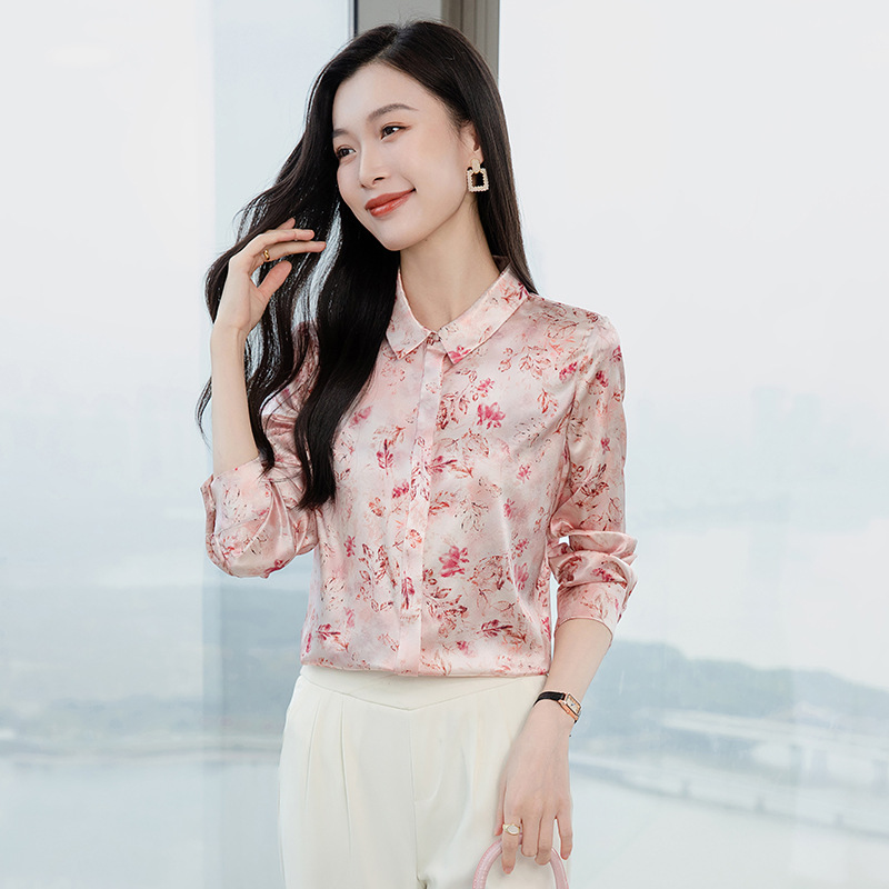 spring fashionable elegant silk shirt