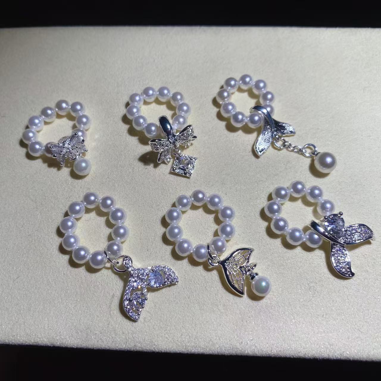 天然白水晶贝珠跑环搭配水晶手串diy饰品配件适合13咪以上