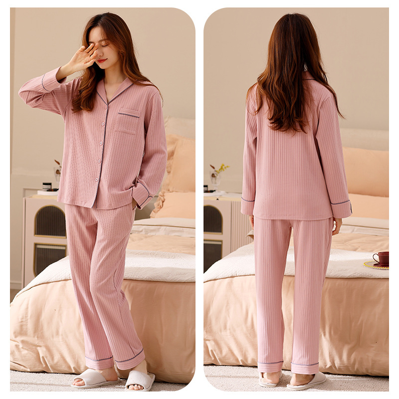 Pijamas de las mujeres de primavera y otoño 100% de algodón de manga larga 2023 nuevo de alto grado de desgaste al aire libre otoño homewear traje