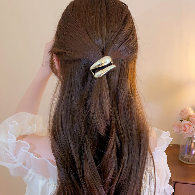 韓国の新しいスタイルの不規則な金属ヘッドバンド、ファッショナブルな女の子のポニーテール気質のヘアロープ、高弾性と耐久性のあるヘアゴムバンド|undefined