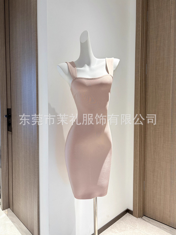 纯欲法式气质吊带连衣裙女新款修身显瘦包臀裙短裙绷带裙|undefined