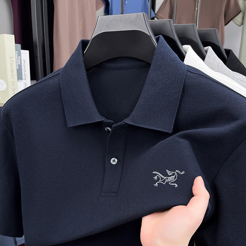 Arteryx/Zu Bird Same Style Men's Summer Short-Sleeved Polo Shirt High-End Embroidered Lapel T-Shirt Men's Seamless Delivery
