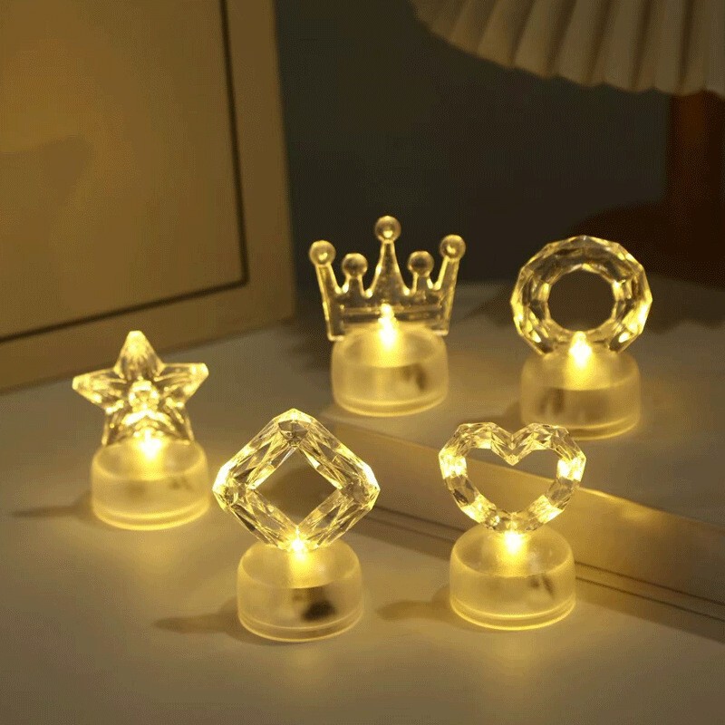 Crystal Shape Led Night Light Star Love Diamond Atmosphere Light Creative Decoration Desktop Ornament Gift Wholesale Crystal Shape Led Night Light Star Love Diamond Atmosphere Light Creative Decoration Desktop Ornament Gift Wholesale