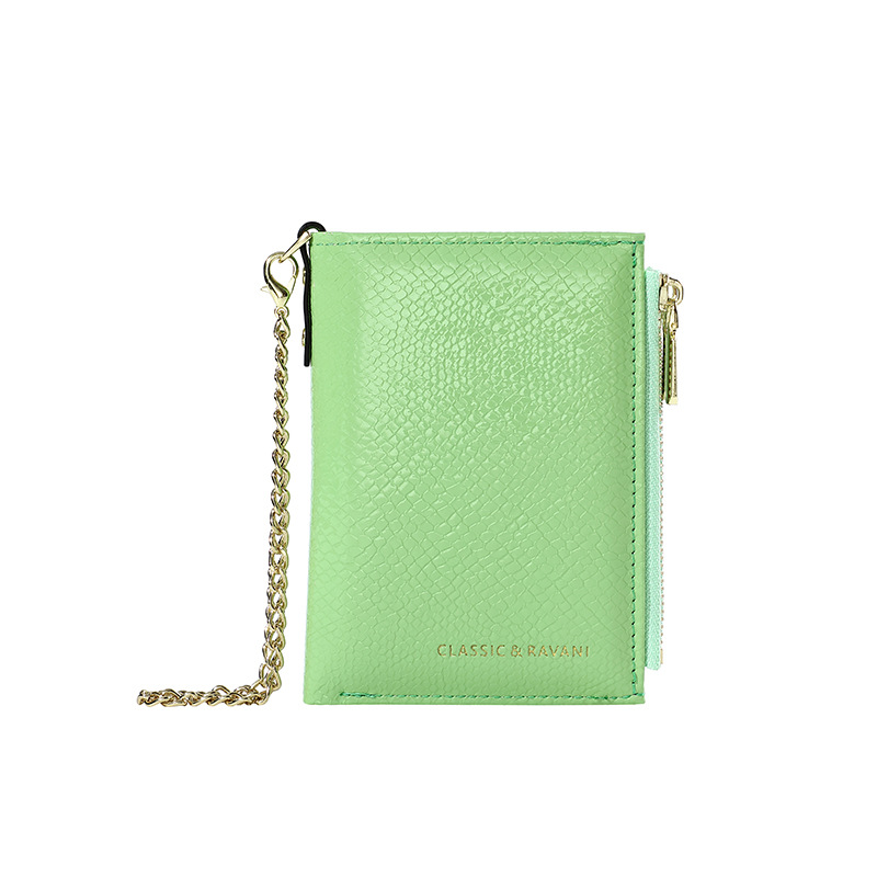 Nueva billetera de mujer corta cadena de cocodrilo bolso de tarjetas 2024 mujeres de alto nivel sentido cruzado cremallera fuente de bolso de cambio