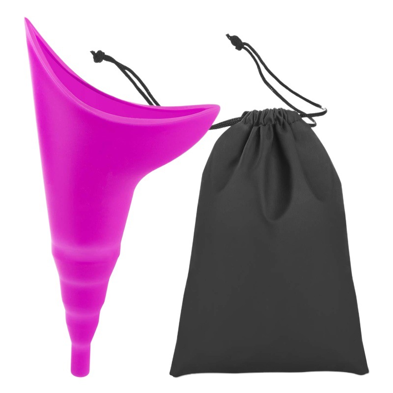 Ventas directas de la fábrica nueva señora vendedora caliente portátil al aire libre emergencia orinal de pie urinario femenino de silicona