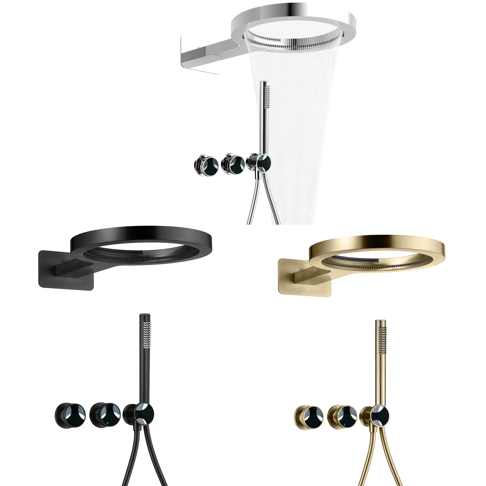 HIDEEP домашняя ванная комната, скрытый душ, кольцевидный верхний распылитель, двухфункциональный скрытый душ, матовое золото