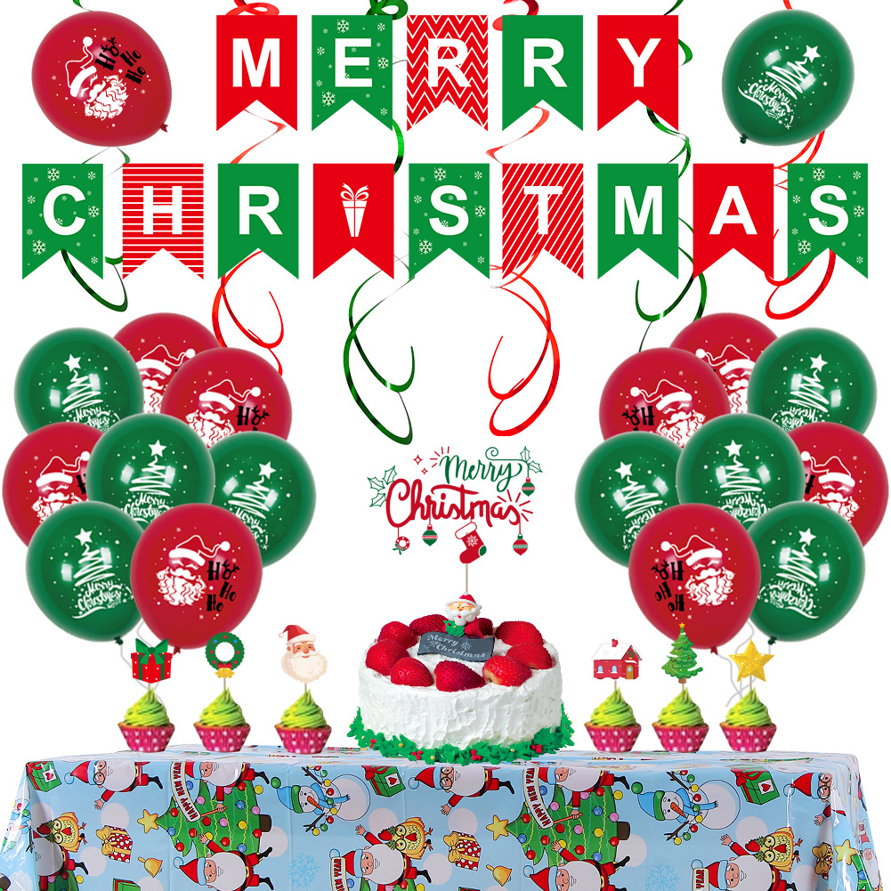 Suministros de decoración navideña Regalos de Navidad para decoración transfronteriza Escena Película de aluminio látex Fiesta de Navidad Globos personalizados