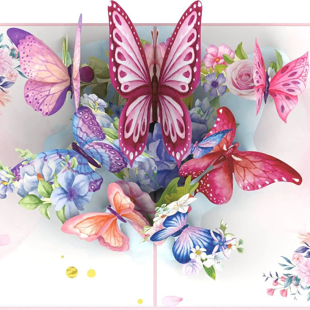 3d стерео поздравительная открытка высокого уровня Чувство учителя День пастырского ветра Бумажные резные цветы бабочки трансграничные Амазонка благодарения поздравительные открытки