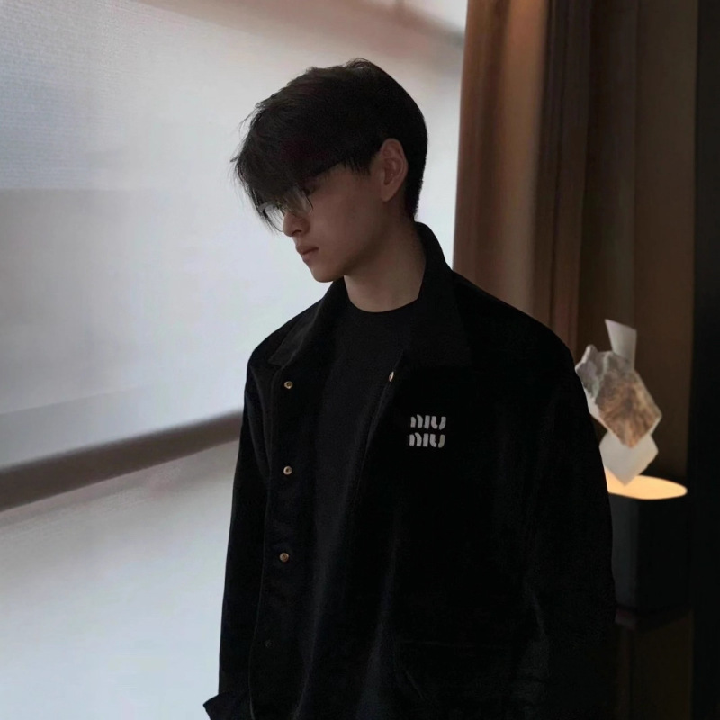 Correct Version of the Original Miu 25Fw Velvet Splicing Jacket I Casual Lapel Jacket Fashionable and Versatile for Men and Women