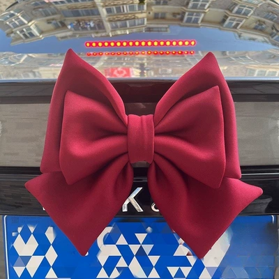 Sticker Motorcycle Doll Ornament – Car ornaments - high-quality-space-cotton-material-2428cm-burgundy-bow