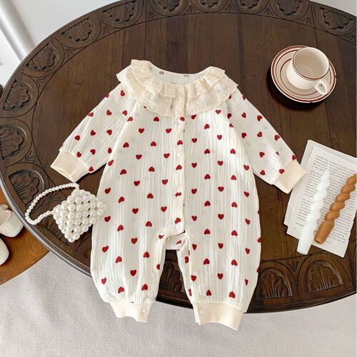 Baby Autumn Clothes Newborn Girl Onesie One Hundred Days Princess Super Cute Outing Clothes Autumn Romper Suit