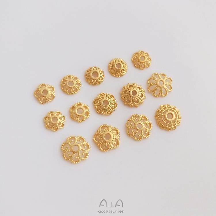 High-Quality Color-Preserving Sand Gold Flower Bead Caps, Bead Spacers, DIY Handmade Beaded Bracelet Spacers, Jewelry Accessories