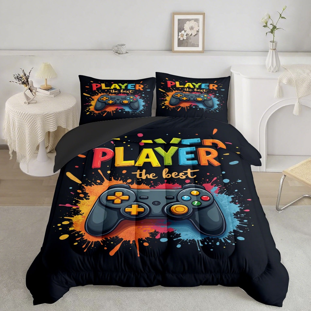 TEMU / JIT transfronterizo avanzado mango de juego 3D impresión digital 180gms colcha colchón conjunto de dibujo se puede ajustar