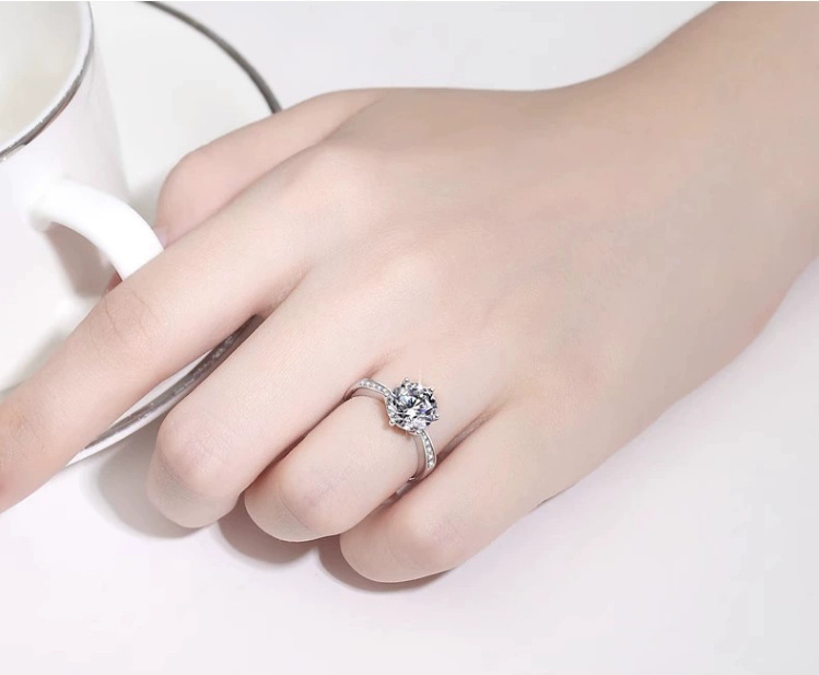 Classic Diamond Couple Rings Adjustable Engagement Set_voghion.com