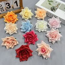 新款仿真角玫瑰花朵批发直径10cm绢布玫瑰花球花墙场景布置插花