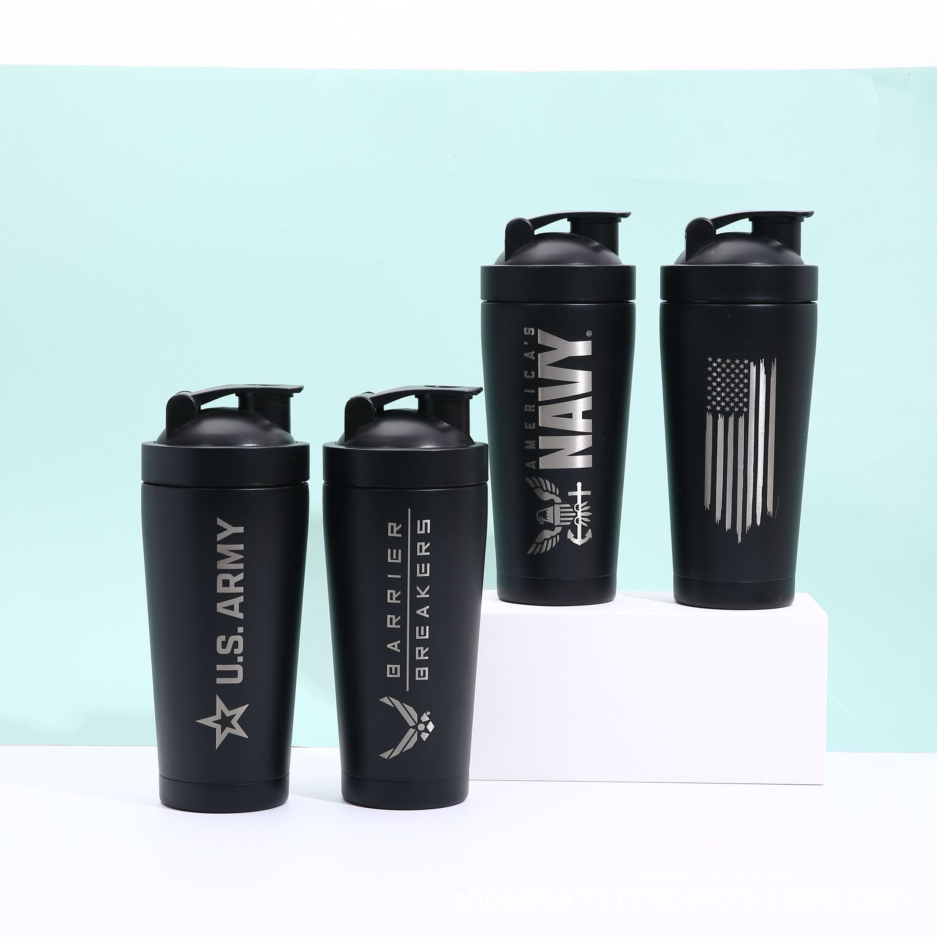 Taza de aislamiento de acero inoxidable Taza de agitación de vacío de doble capa Taza de regalo portátil Taza de calibración al por mayor