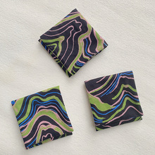 现货黑色山丘印花棉布双层翻盖首饰袋手链文玩饰品袋收纳袋定尺寸