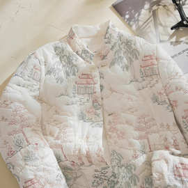 工厂重工冬服棉袄刺绣棉服外套女高级感2025秋冬季新款新中式棉衣