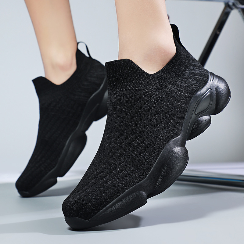 Sockenschuhe Herren 2023 neues Paar Sportschuhe fliegende gewebte atmungsaktive große Freizeitlaufschuhe faule Modeschuhe_voghion.com