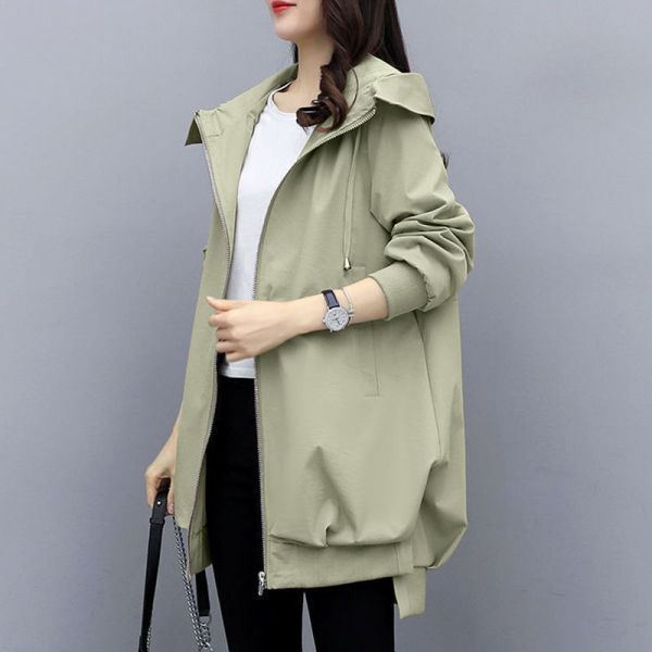 Demi-season khaki elegant trench coat