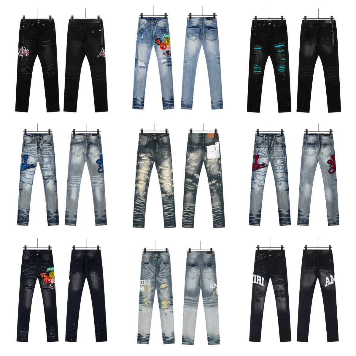 26 кросс-бордер американский бренд Gallery Dept handmade splash-ink letters distressed jeans для мужчин и женщин, высокие городские штаны