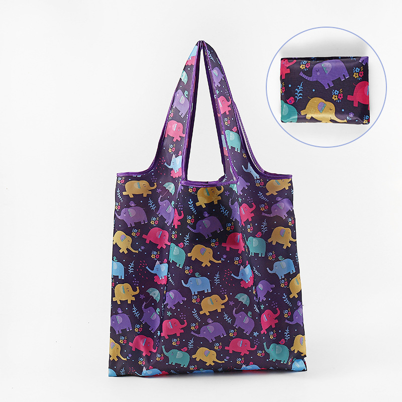 Nueva bolsa de compras plegable de gran capacidad, bolsa de compras para supermercado, bolsa de almacenamiento cuadrada de tela floral, nicho de estilo k, tamaño mediano 4665