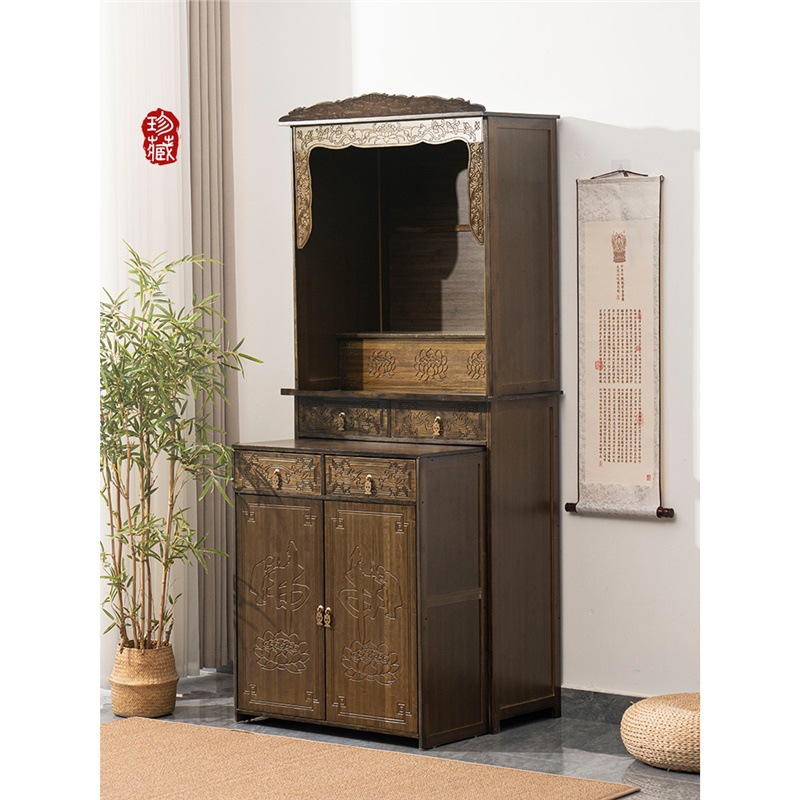 New Chinese-Style Buddhist Altar Cabinet for Offering, Buddha Altar Cabinet, Standing Cabinet for Buddha Statues, God of Wealth and Bodhisattva Altar Table, Special for Worshiping Buddha