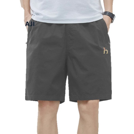 2026Hz Ha Jies Summer Classic Cotton Shorts Men's Fashionable Casual Loose Straight Zipper Beach Pants