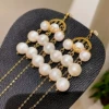 Cotton earrings pearl, silver 925 sample
