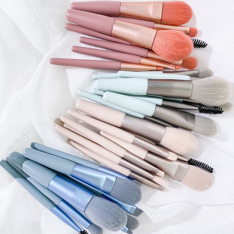 Nuevo Mini 8 pinceles de maquillaje conjunto de cepillo de sombra de ojos cepillo de pestañas se ruboriza cepillo suelto cepillo de maquillaje ventas directas de fábrica