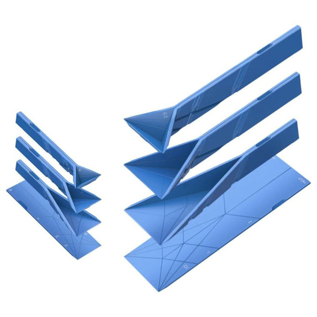 Nuevo transfronterizo plano 3 en 1 cucharas de medición cucharas de medición plegables planos 3 en 1 cucharas de medición