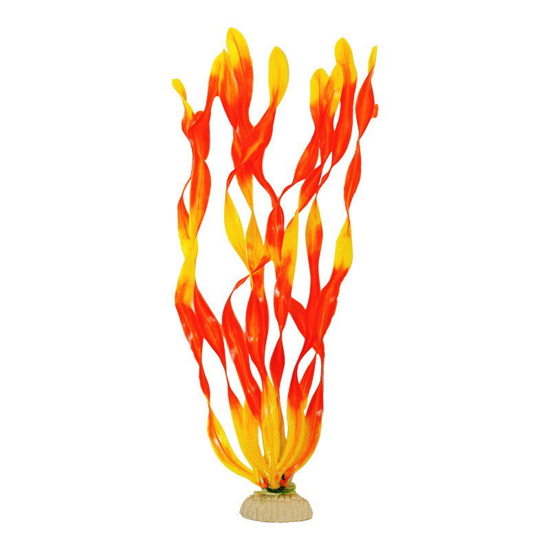 Decoración de la pecera de nuevo estilo, suministro directo transfronterizo, simulación de plástico, algas falsas, cinturón mediano, algas marinas de 35cm, venta caliente