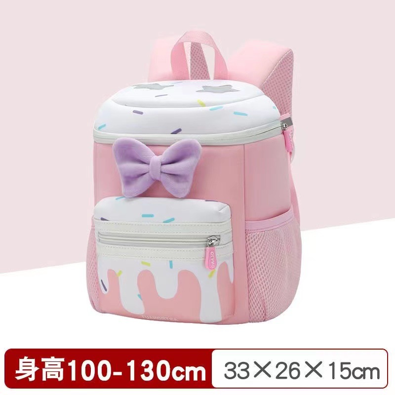 Kindergarten niñas schoolbag estudiante de la escuela primaria bowknot chica dulce mochila protección de la columna vertebral transpirable cómodo mochila de gran capacidad